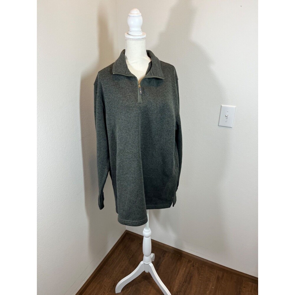 Haggar Sweatshirt Mens XLT/XGA Gray Golf 1/4 Zip Mock Neck Cool 18 Pro  Pullover